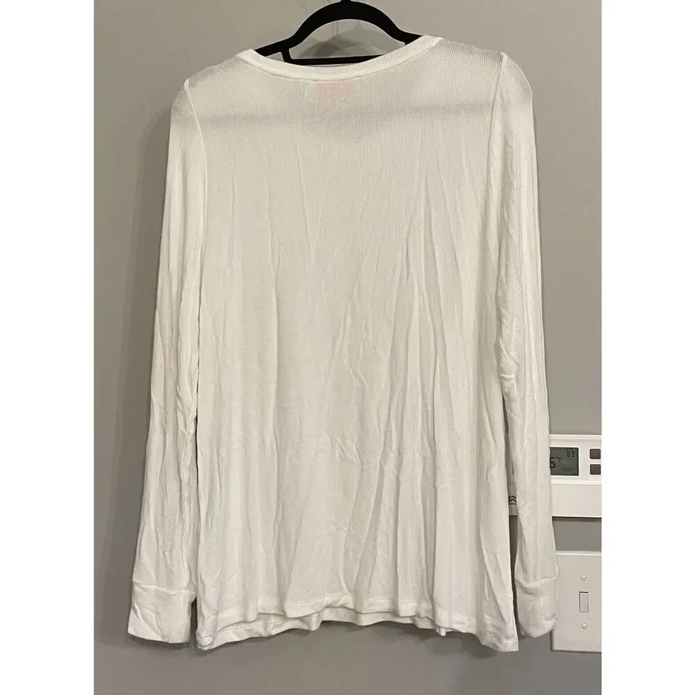 Laurie Felt Top Ribbed Long Sleeve Pullover Shirt Womens M‎